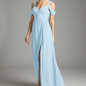 Azazie Lianne Light Blue Chiffon Dress - NWT/ Perfect for prom or a wedding